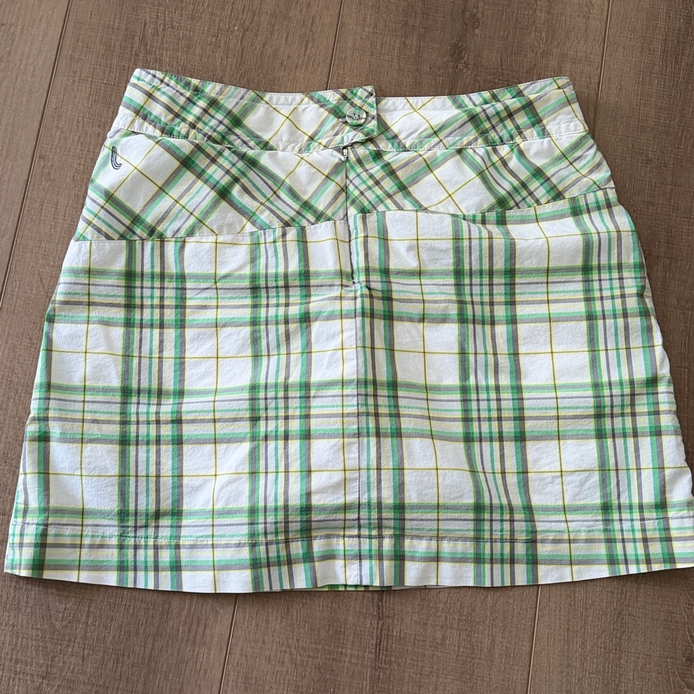 Lole Green‎ Plaid Skort Sz 6 Golf Tennis Pickle Ball UPF 50+ Water Repellent - Picture 6 of 13